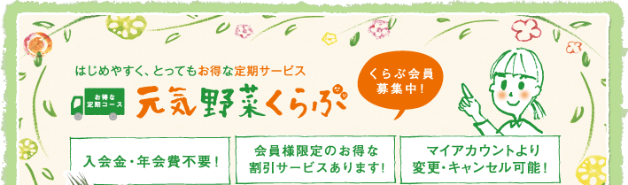 はじめやすく、とてもお得な定期サービス！元気野菜くらぶ