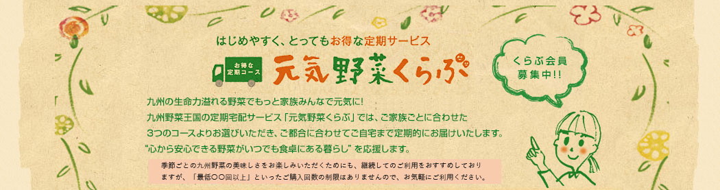 送料無料!入会金・年会費0円!![野菜の定期コース]元気野菜くらぶ